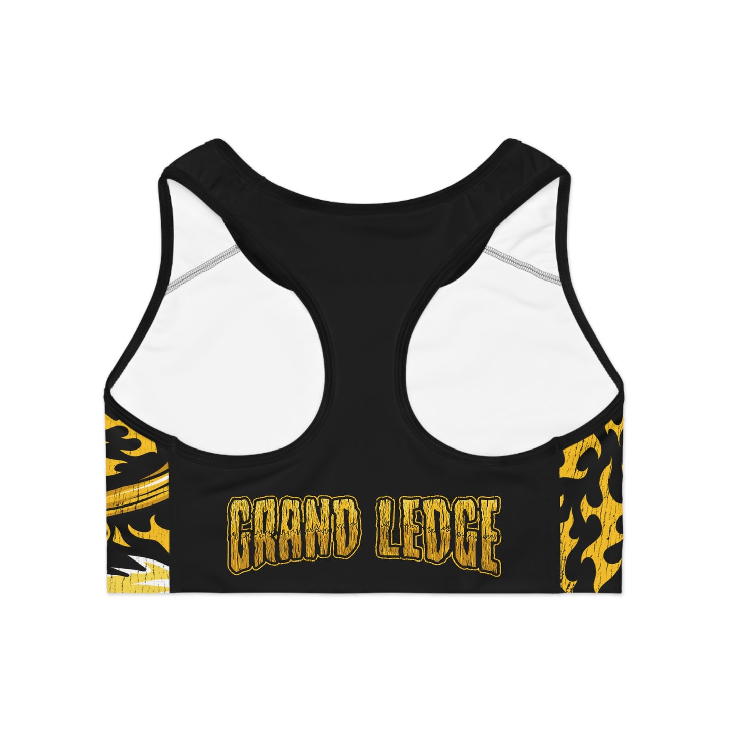 GRAND LEDGE FOOTBALL WOMENS SPORTS BRA BLACK