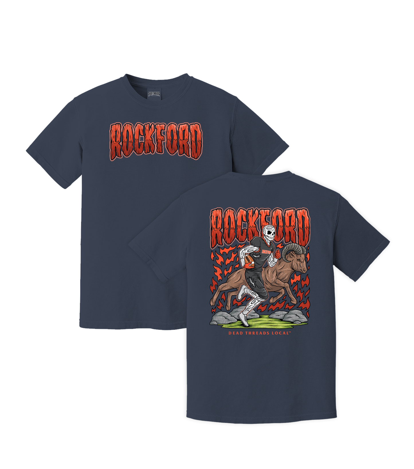 ROCKFORD FOOTBALL 2 SIDED T-SHIRT