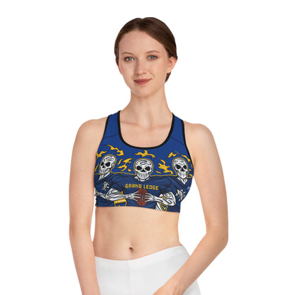 GRAND LEDGE FOOTBALL WOMENS SPORTS BRA BLUE
