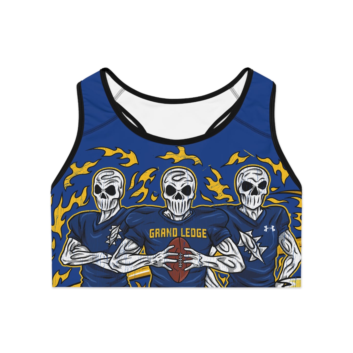 GRAND LEDGE FOOTBALL WOMENS SPORTS BRA BLUE