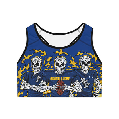 GRAND LEDGE FOOTBALL WOMENS SPORTS BRA BLUE