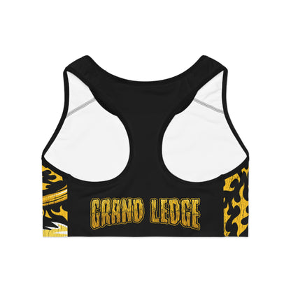 GRAND LEDGE FOOTBALL WOMENS SPORTS BRA BLACK