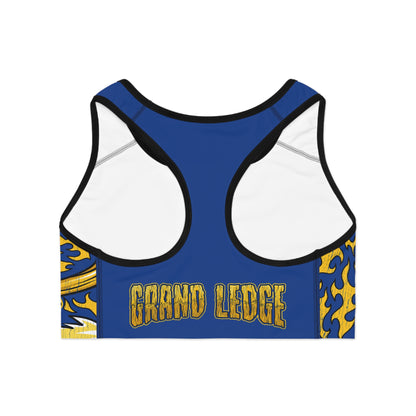 GRAND LEDGE FOOTBALL WOMENS SPORTS BRA BLUE