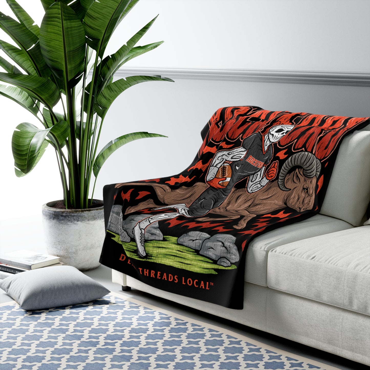 ROCKFORD FOOTBALL BLANKET