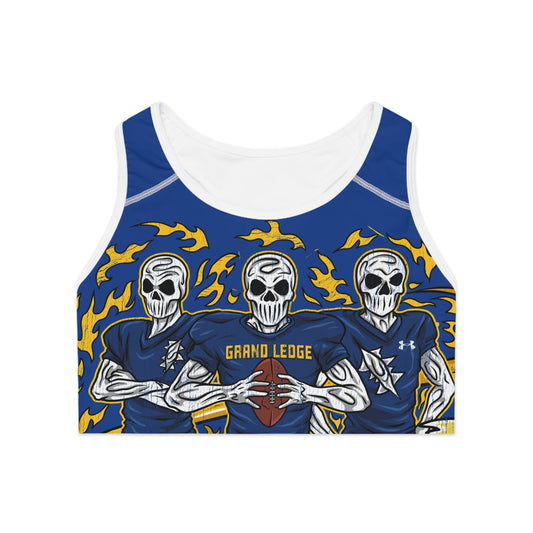 GRAND LEDGE FOOTBALL WOMENS SPORTS BRA BLUE