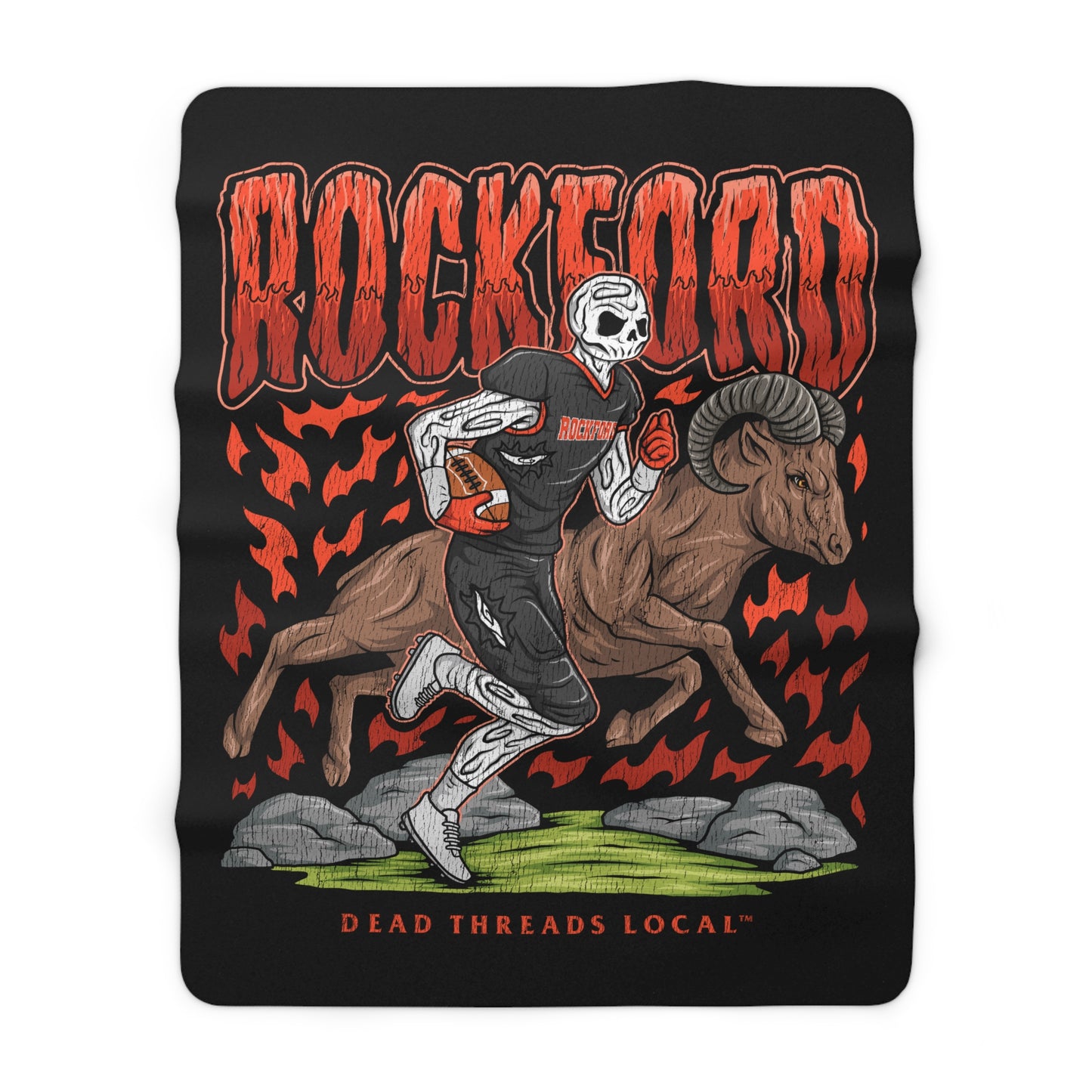 ROCKFORD FOOTBALL BLANKET