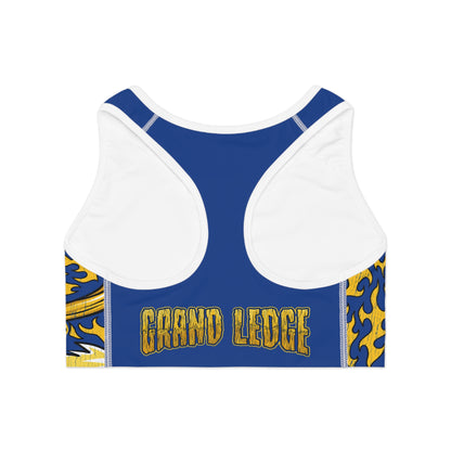 GRAND LEDGE FOOTBALL WOMENS SPORTS BRA BLUE