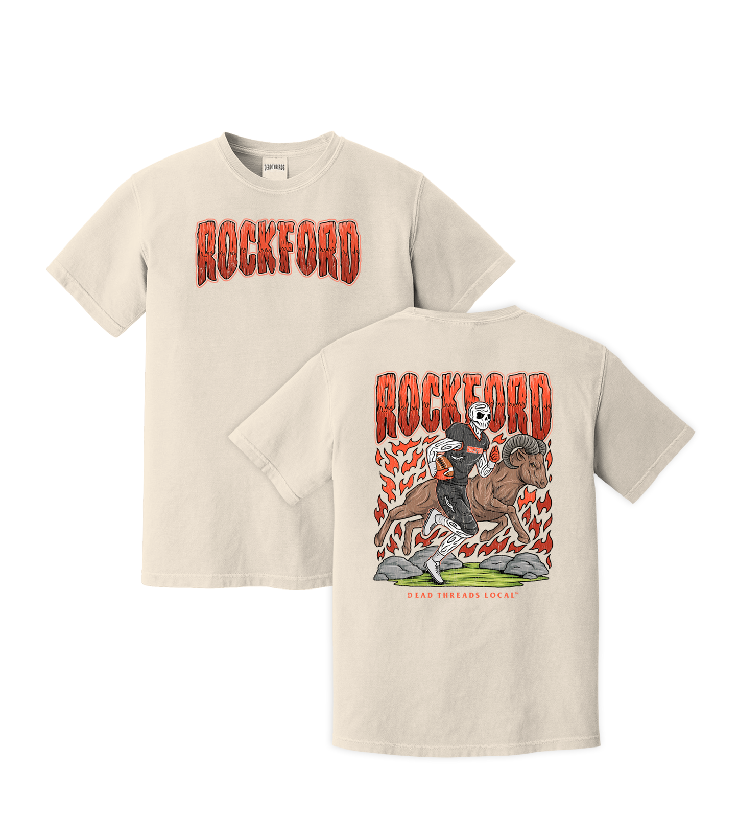 ROCKFORD FOOTBALL 2 SIDED T-SHIRT