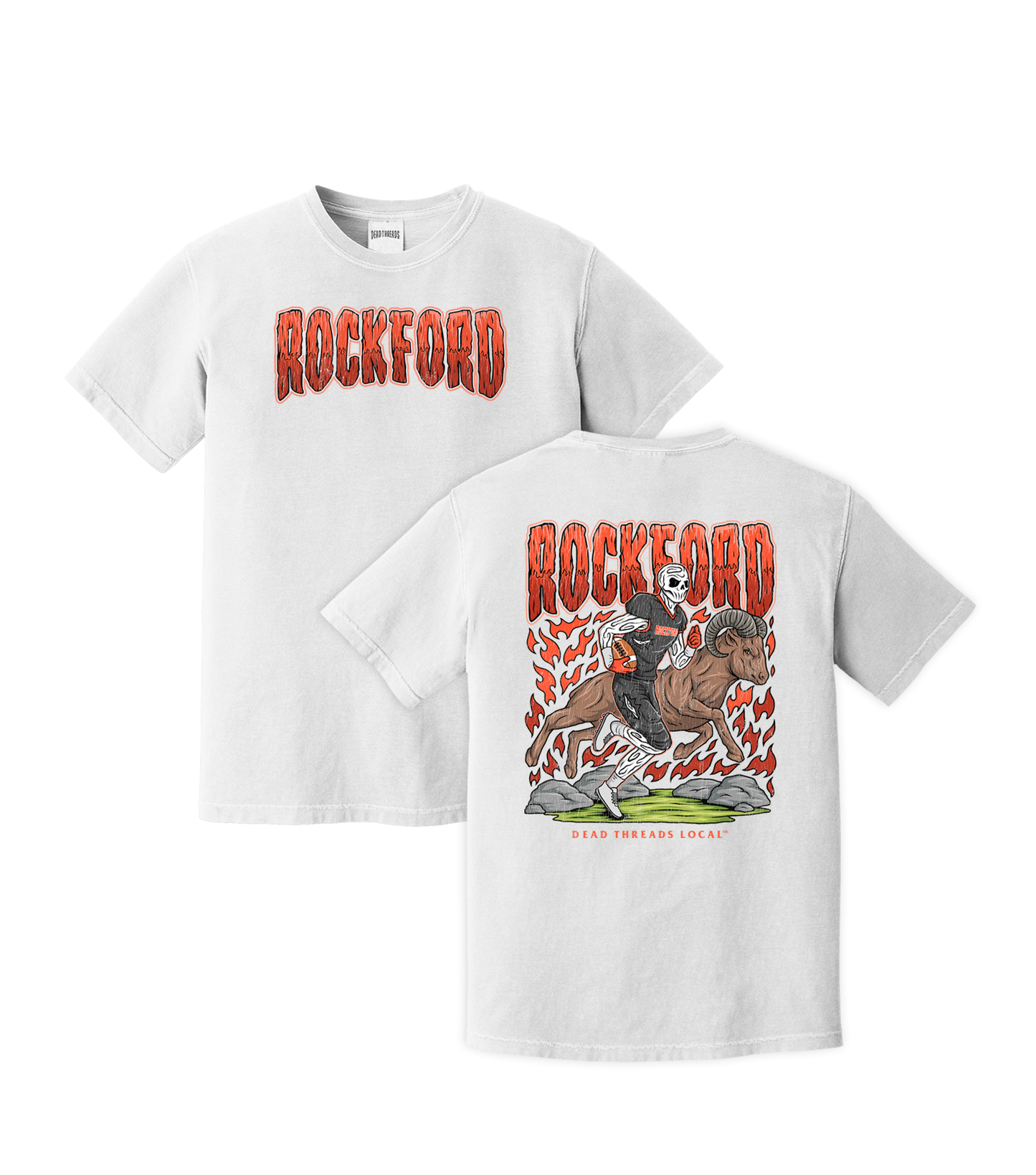 ROCKFORD FOOTBALL 2 SIDED T-SHIRT